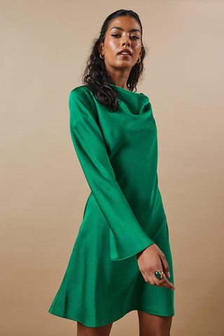Petite Occasion Satin Cowl Mini Dress