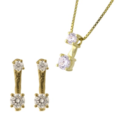 Orphelia 'Lykke' Women's 925 Sterling Silver Set: Chain-Pendant + Earrings - Gold SET-7128/G