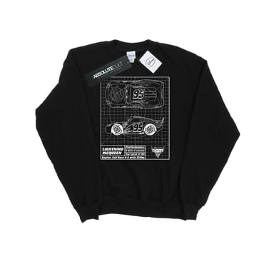 Disney Mens Cars Lightning McQueen Blueprint Sweatshirt (Black)