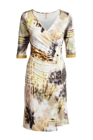 Vestido de Imprimir Cruzado Falso