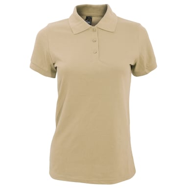 SOLs Womens/Ladies Prime Pique Polo Shirt (Sand)