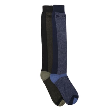 Regatta Mens Pro Assorted Designs Boot Socks Set (Pack of 2) (Blue/Black)