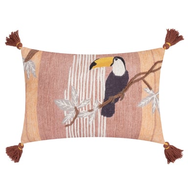 Funda de Cojín Bordada Toucan en la Copas de los Árboles Wylder