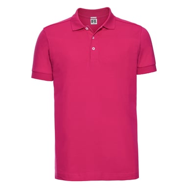 Russell Mens Stretch Fitted Polo Shirt (Fuchsia)
