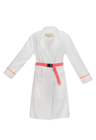 Mymo Coat women white neon pink