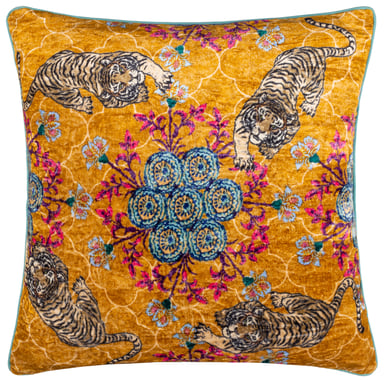 Funda de cojín con ribete de terciopelo Tigerscope de Wylder Tropics