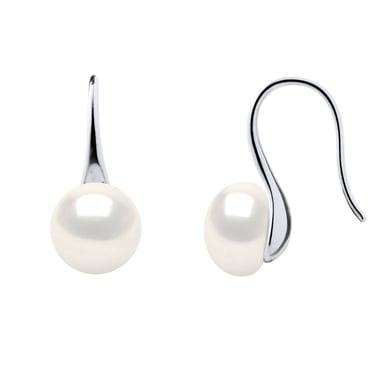 Earrings Real Cultured Freshwater Pearls Button 8-9 mm