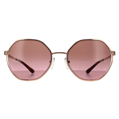 Michael Kors Gafas de Sol Redondas para Mujer en Oro Rosa con Degradado Marrón y Rosa