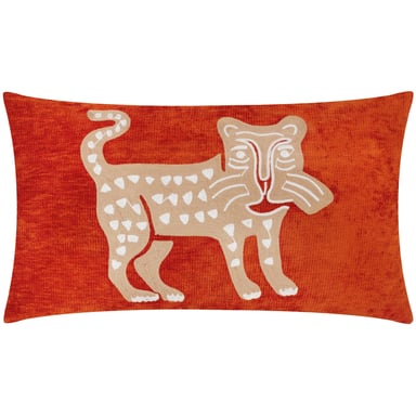 Funda de cojín de chenilla bordada con leopardo Wylder Dynasty