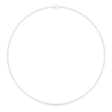 Necklace Chute - Real Cultured Freshwater Pearls Round from 6 to 3 mm