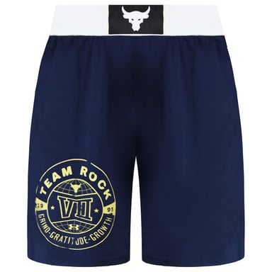Under Armour Project Rock pantalones cortos de boxeo para hombre azul marino/blanco