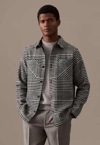 Sobrecamisa de lana Autograph Black/White Check para hombre
