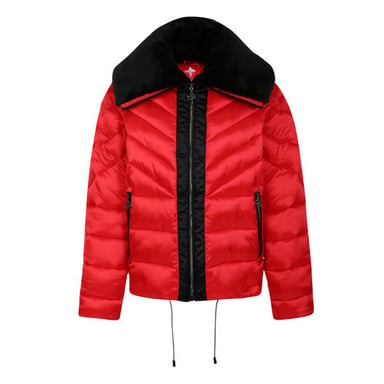 Dare 2B Womens/Ladies Julien Macdonald Suppression Contrast Panel Padded Jacket (Volcanic Red)