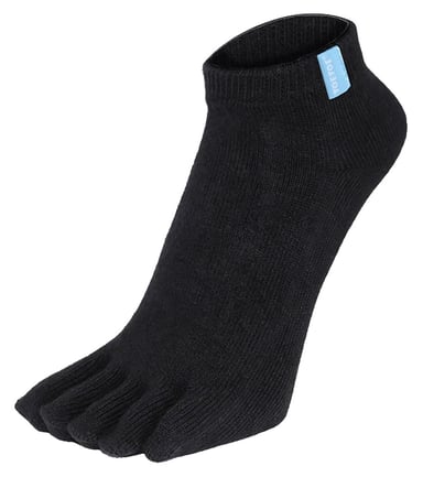 TOETOE - Calcetines de tobillo esenciales de algodón con control de humedad para hombres y mujeres - Negro