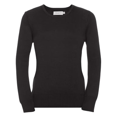 Russell Collection Ladies/Womens V-Neck Knitted Pullover Sweatshirt (Charcoal Marl)