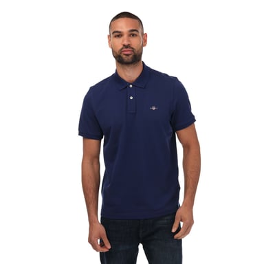 Men's Gant Regular Fit Shield Pique Polo in Navy