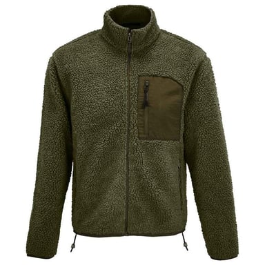 SOLS Unisex Adult Fury Sherpa Fleece Jacket (Army/Dark Army)