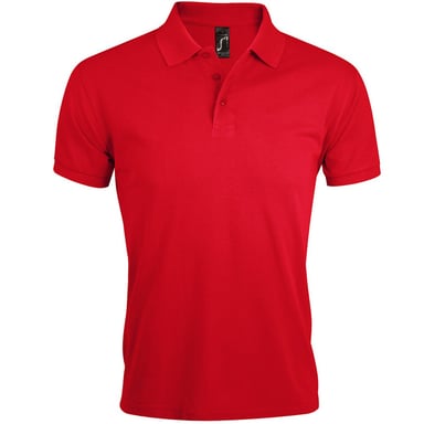 SOLs Mens Prime Pique Plain Short Sleeve Polo Shirt (Red)