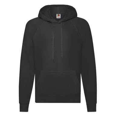 Fruit Of The Loom Unisex Adult Lightweight Hooded Sweatshirt (Black)