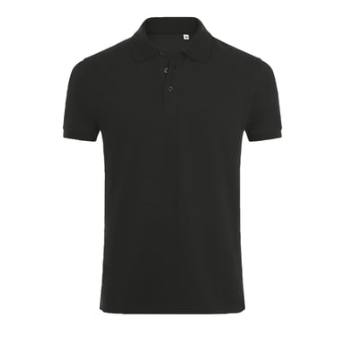 SOLS Mens Phoenix Short Sleeve Pique Polo Shirt (Black)
