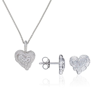 Orphelia 'Hazel' Women's 925 Sterling Silver Set: Chain-Pendant + Earrings - Silver SET-7082