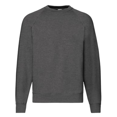 Fruit Of The Loom Mens Classic 80/20 Raglan Sweatshirt (Dark Heather Grey)