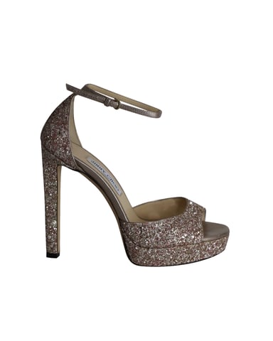 Jimmy Choo Platform Sandals in Pink Glitter