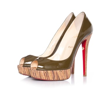 Banane khaki platform pumps