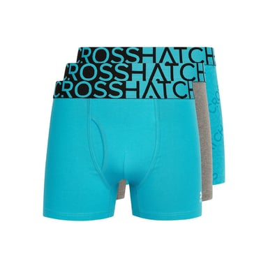 Crosshatch Mens Typan Boxer Shorts (Pack of 3) (Teal)