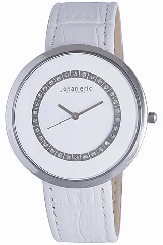 Johan Eric Vejle JE5002-04-001 Reloj de piel de becerro blanco para mujer