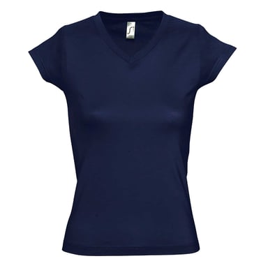 SOLs Womens/Ladies Moon V Neck Short Sleeve T-Shirt (French Navy)