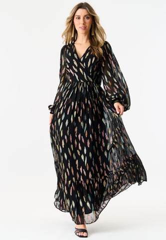 Maxivestido de manga larga con estampado metálico
