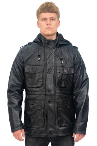 Gabardina de cuero con capucha para hombre - Medellín