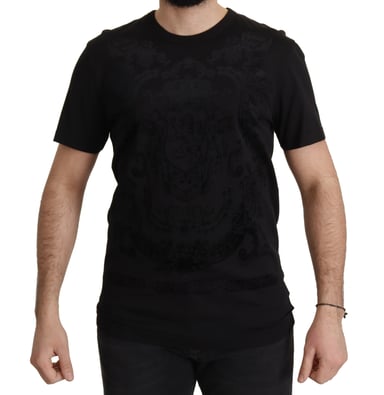 Camiseta de algodón de hombre Negra DG Barroca de Dolce & Gabbana