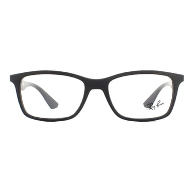 Montura de gafas unisex rectangulares de Ray-Ban en negro mate para mujer