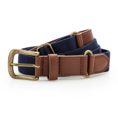 Asquith & Fox Mens Faux Leather And Canvas Belt (Navy)
