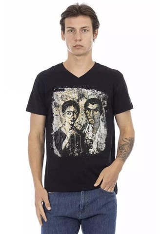 Camiseta De Algodon Estampada Con Cuello En V