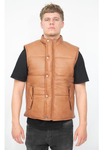 Chaleco acolchado clásico de cuero para hombre - Nottingham