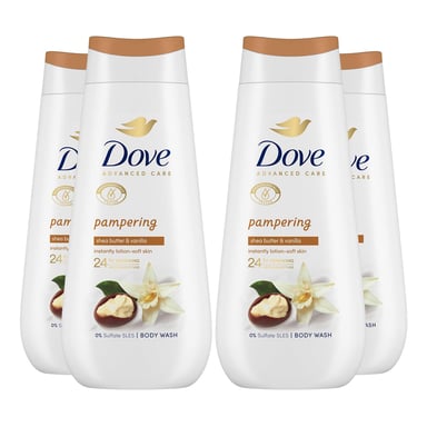 Dove Advanced Care Body Wash Pampering 24Hrs Renewing Micromoisture 225ml, 4pk