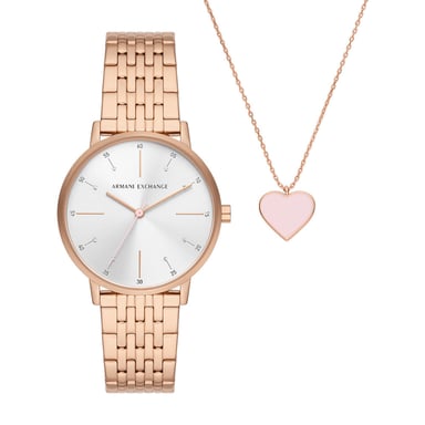 Armani Exchange Lola Women's Rose Gold Watch AX7145SET
