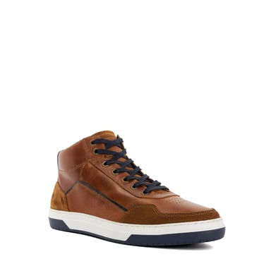 Dune Mens Sydnies - Contrast Perforated High Top Trainers