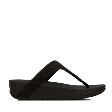 Women's Fit Flop Lottie Glitzy Toe Thong Sandals in Black