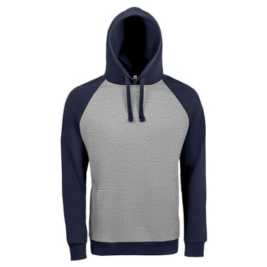 SOLS Unisex Seattle Contrast Raglan Hoodie (Grey Marl/French Navy)