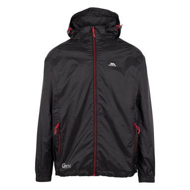 Trespass Qikpac X Unisex Packaway Jacket (Black/Red)