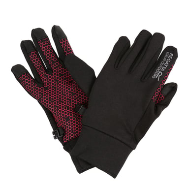 Regatta Childrens/Kids Grippy II Lightweight Gloves (Black/Pink Potion)