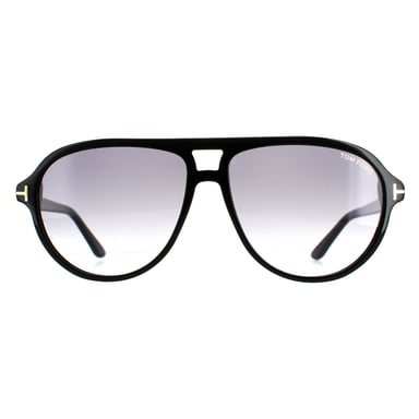 Tom Ford Aviator Hombre Negro Brillante Humo Gradiente FT0932 Jeffrey