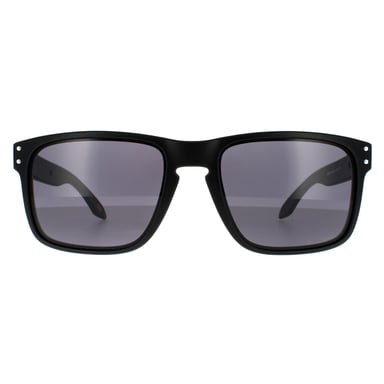 Gafas de sol Oakley Rectangle para hombre en negro mate con lentes Prizm gris.