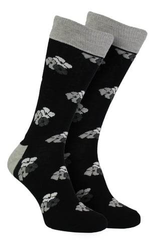 HS by Happy Socks - Pack de 3 Calcetines de Vestir Clásicos Flor - Flor (Negro)