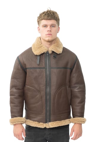 Chaqueta de aviador de piel de oveja B3 Shearling para hombre - Gloucester