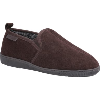 Hush Puppies Mens Arnold Slip On Leather Slipper (Brown)